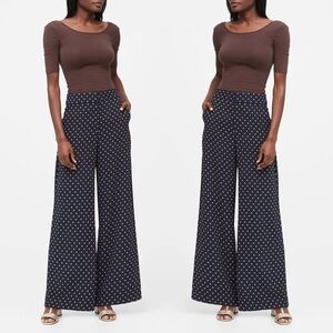 Calvin Klein Polka Dotted Wide Leg Pants Medium M